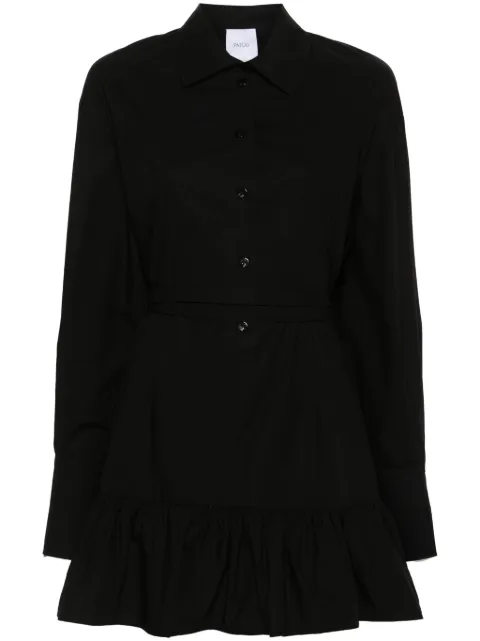 Patou ruffled mini shirtdress