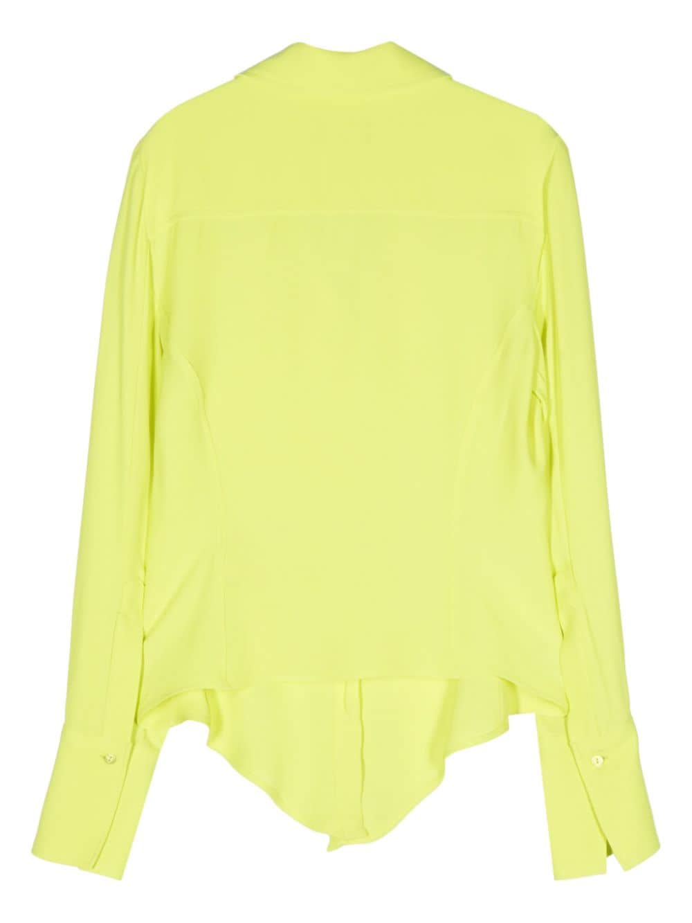 Shop Dondup Crepe Pointed-collar Shirt In Yellow