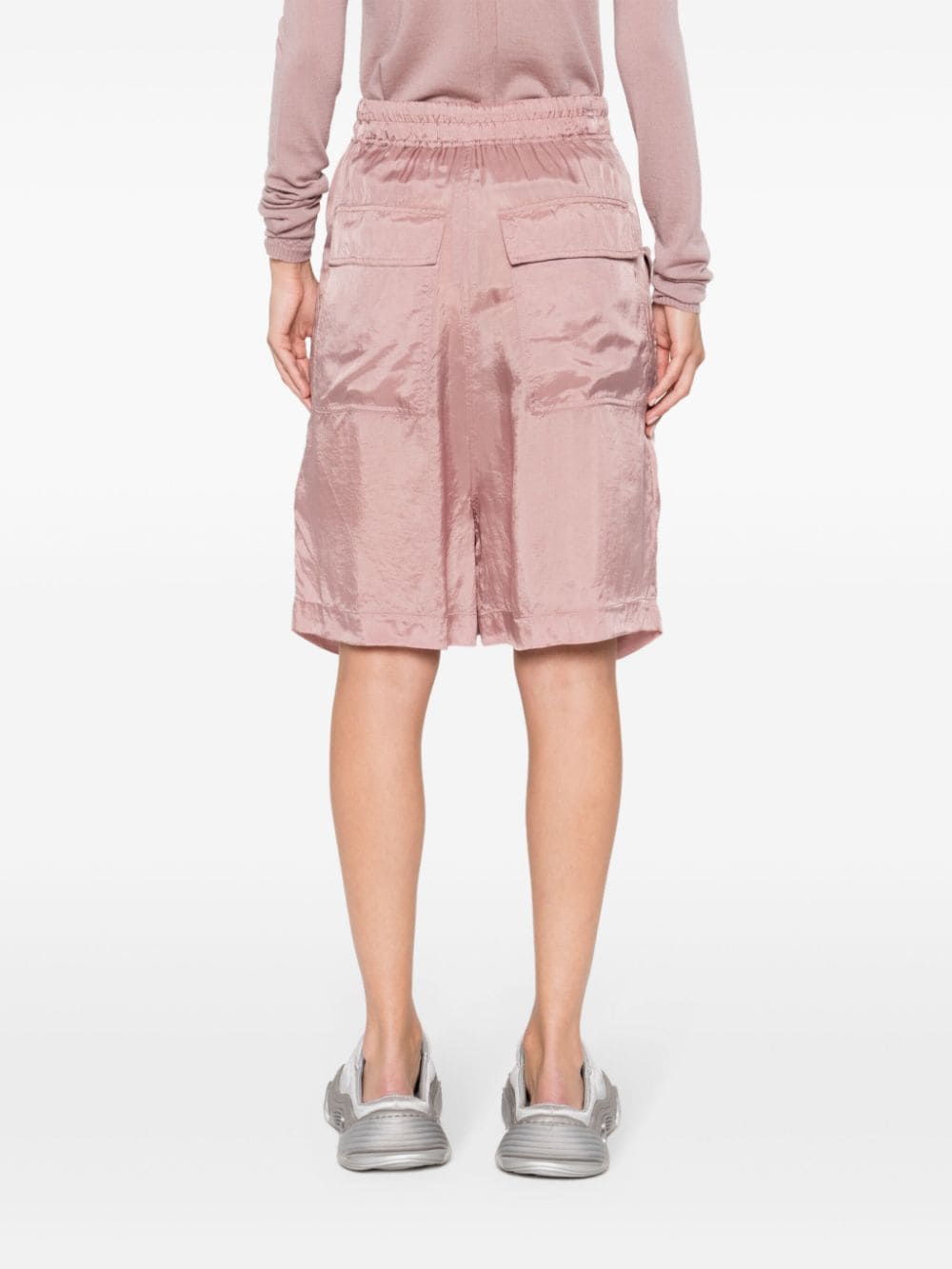 Shop Rick Owens Drop-crotch Satin Shorts In Pink