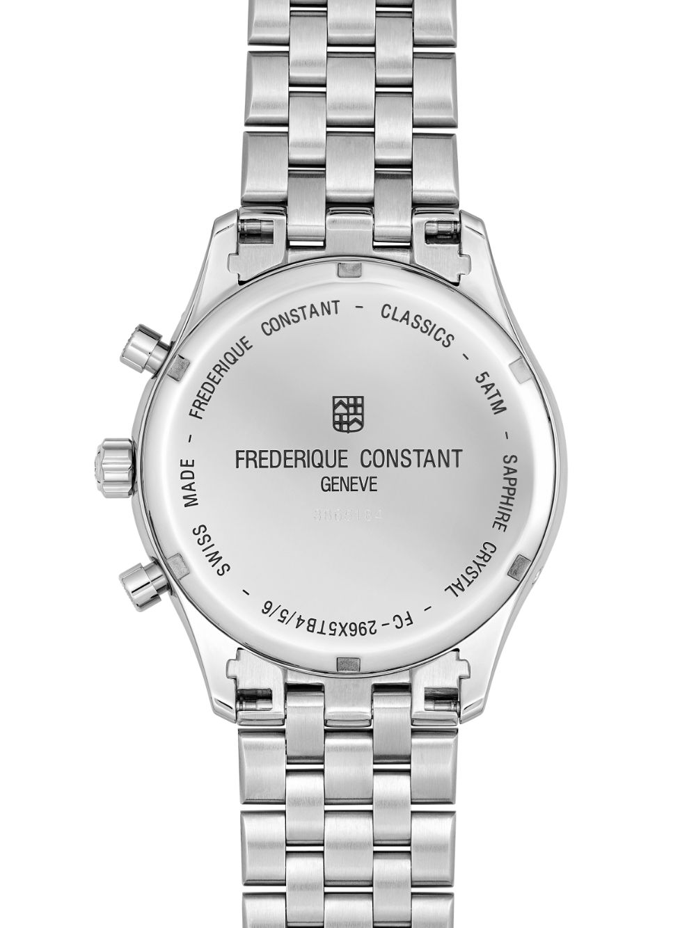 Shop Frederique Constant Classics Quartz Chronograph Triple Calendar 40mm In Silver