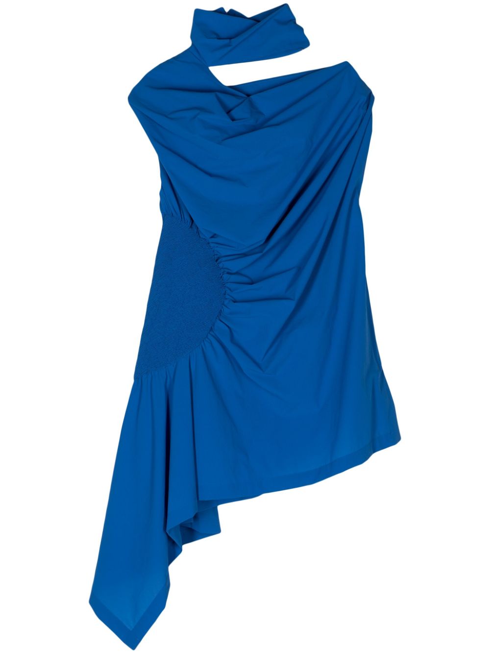 Issey Miyake Eye Of The Bean Asymmetric Blouse In Blue