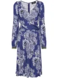 ETRO floral-print midi dress - Blue