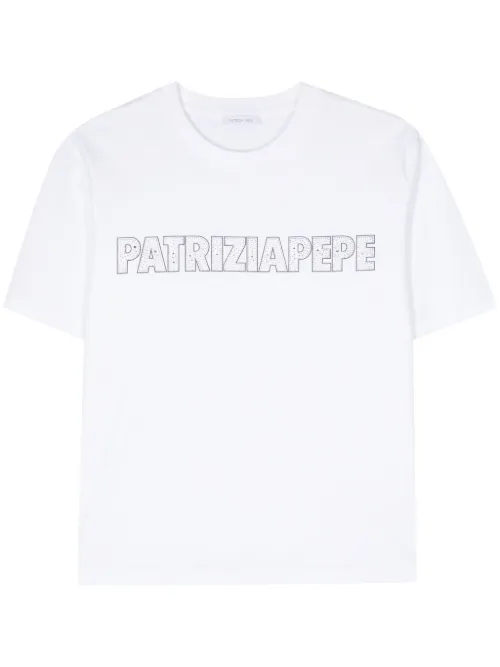 T-shirt à logo strassé - Patrizia Pepe - Modalova