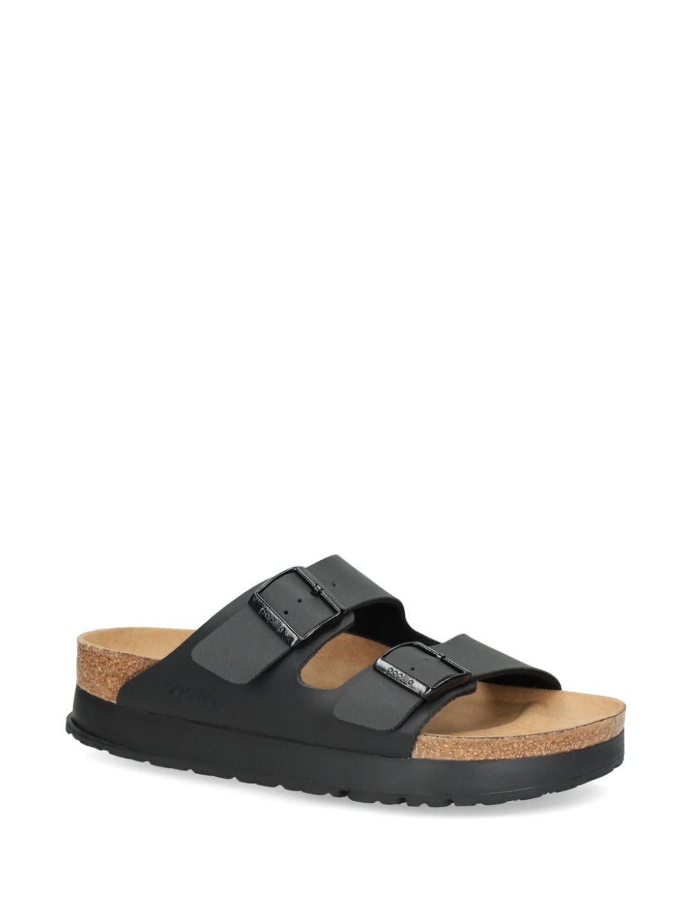 Shop Birkenstock Arizona 25 Mm Platform Slides In Black