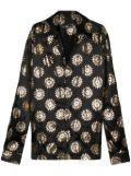 Edward Crutchley metallic-print silk shirt - Black