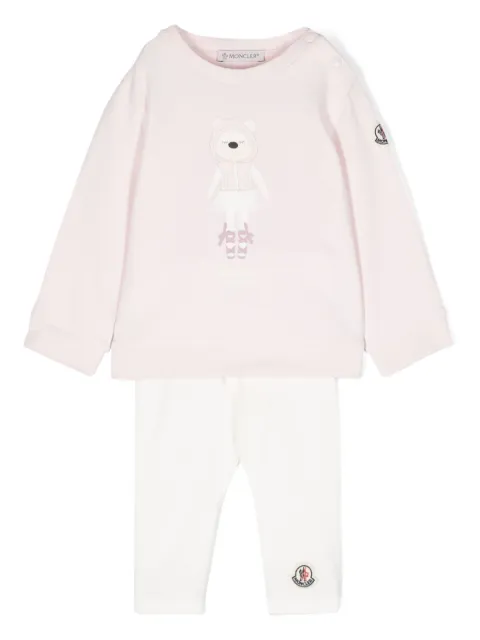 Moncler Enfant set de pantalones con logo estampado