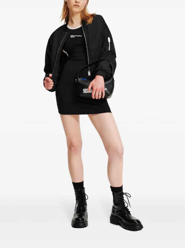 Karl Lagerfeld Jeans★ロゴ ミニドレス Karl Lagerfeld Jeans ロゴ ミニドレス | ブラック | FARFETCH JP