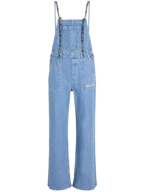 Karl Lagerfeld Jeans Jardineira jeans com estampa de logo