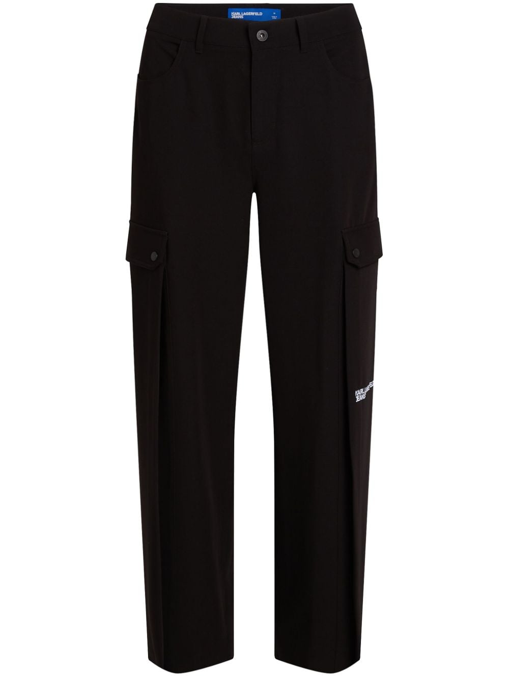 Karl Lagerfeld Jeans Wide-leg Cargo Trousers In Black