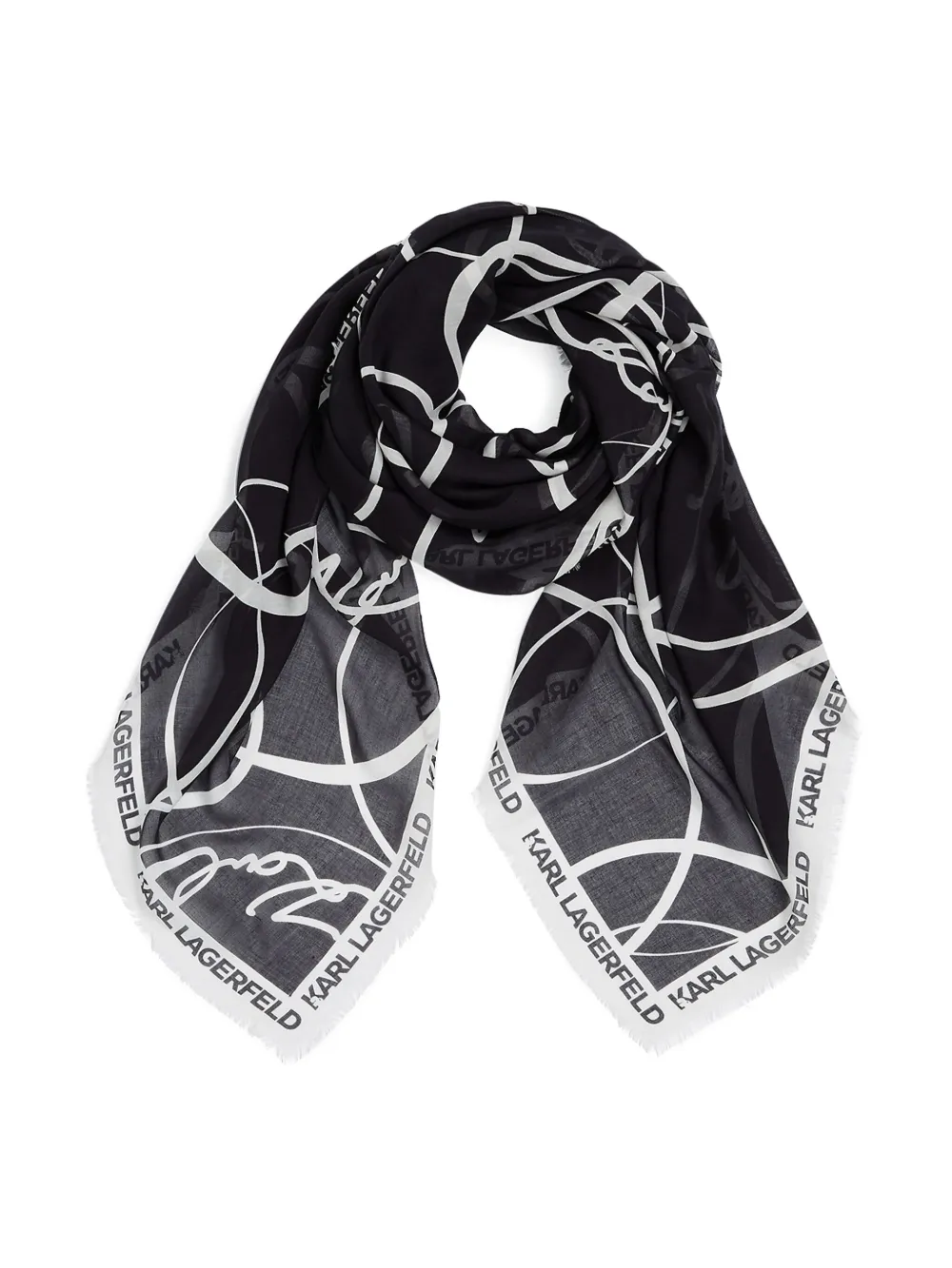 Karl Lagerfeld Sjaal met logoprint Zwart