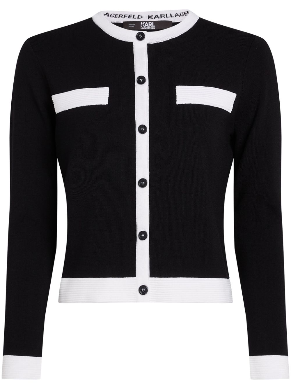 Karl Lagerfeld Vest met contrasterende afwerking Zwart