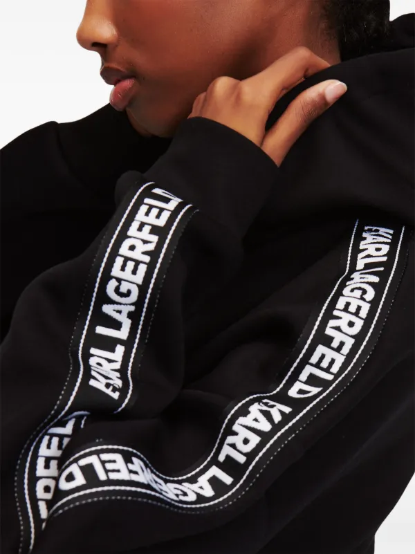 Karl Lagerfeld Felpa Con Banda Logo Nero FARFETCH IT