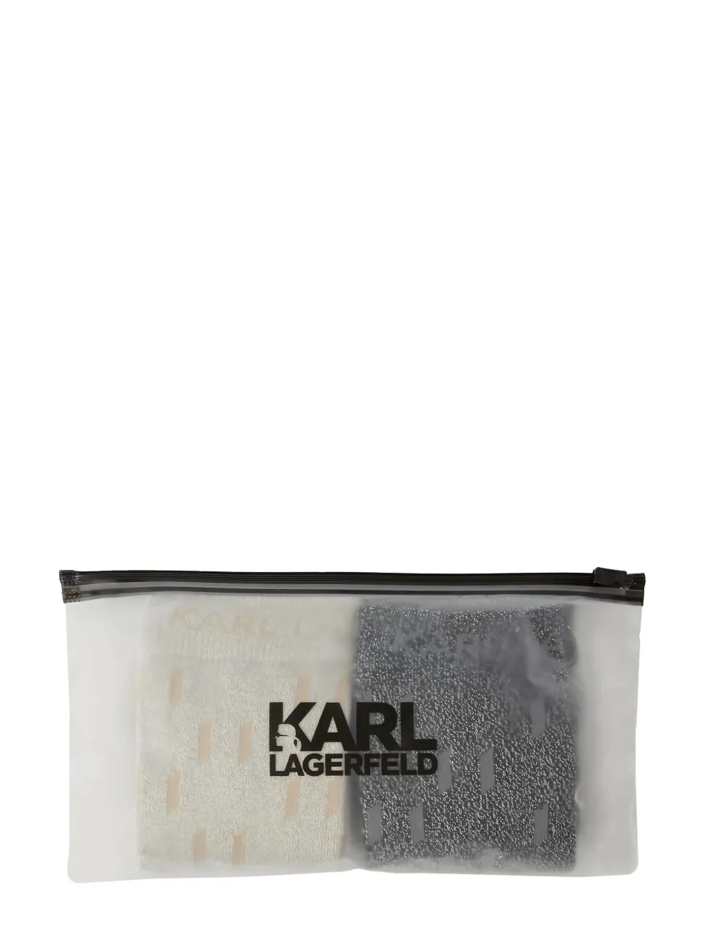 Karl Lagerfeld Twee paar sokken met monogram-jacquard Wit