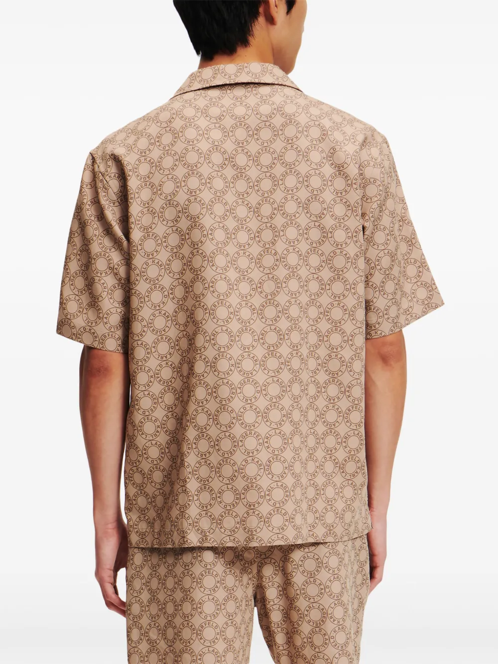 Karl Lagerfeld Bowlingshirt met logo Bruin
