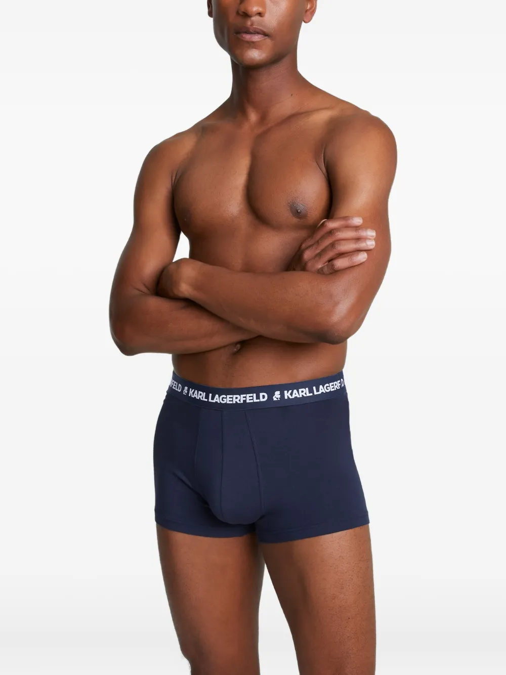 Karl Lagerfeld logo waistband boxer shorts (pack of three) Blauw