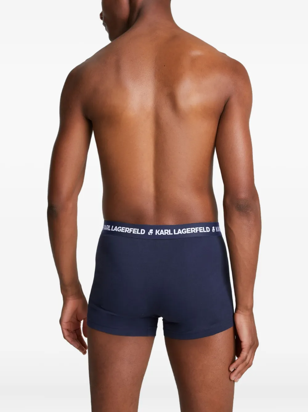 Karl Lagerfeld logo waistband boxer shorts (pack of three) Blauw