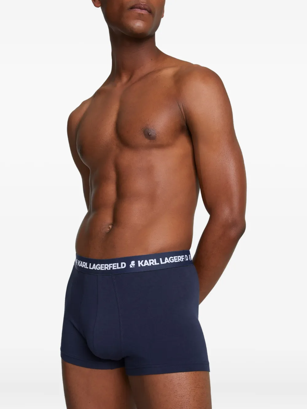 Karl Lagerfeld logo waistband boxer shorts (pack of three) Blauw