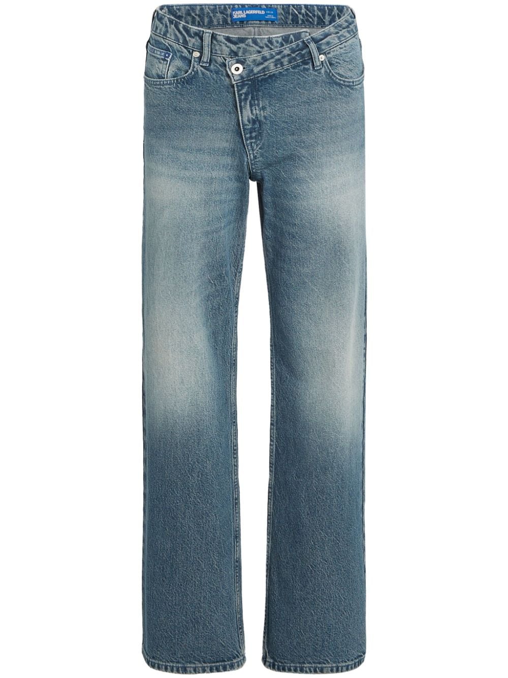 Karl Lagerfeld Jeans Mid-rise Straight-leg Jeans In Blue