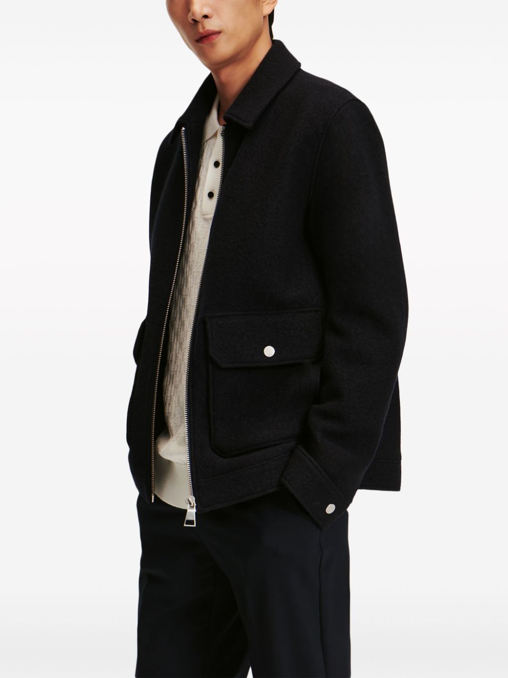 Karl Lagerfeld Bouclé shirtjack Zwart