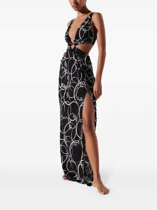 Karl Lagerfeld Vestido De Playa Con Cuello En V Negro FARFETCH ES