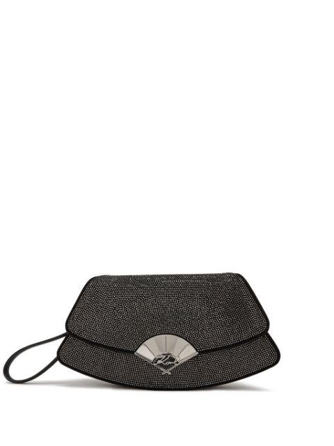 Karl Lagerfeld Archive Fan rhinestone-embellished clutch bag WOMEN