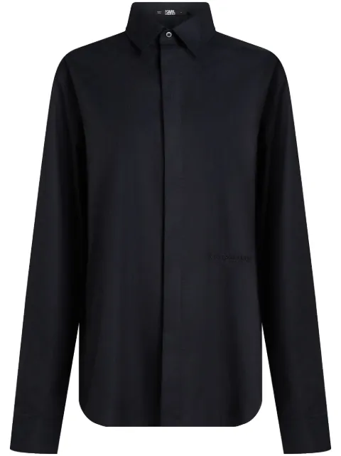 Karl Lagerfeld monogram-embroidered shirt