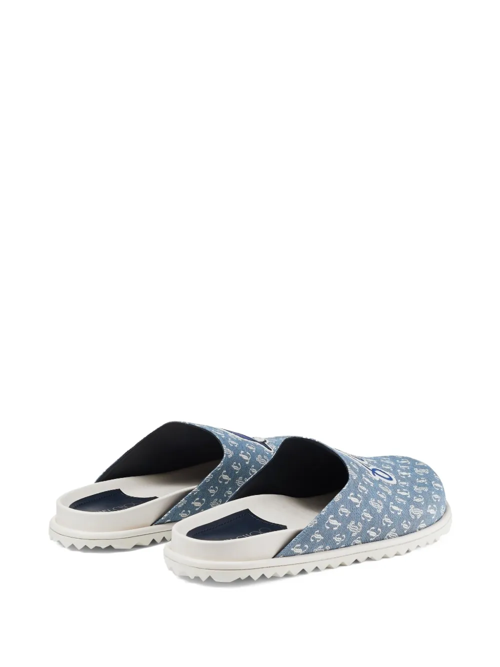 Jimmy Choo monogram logo-detail slippers Blue