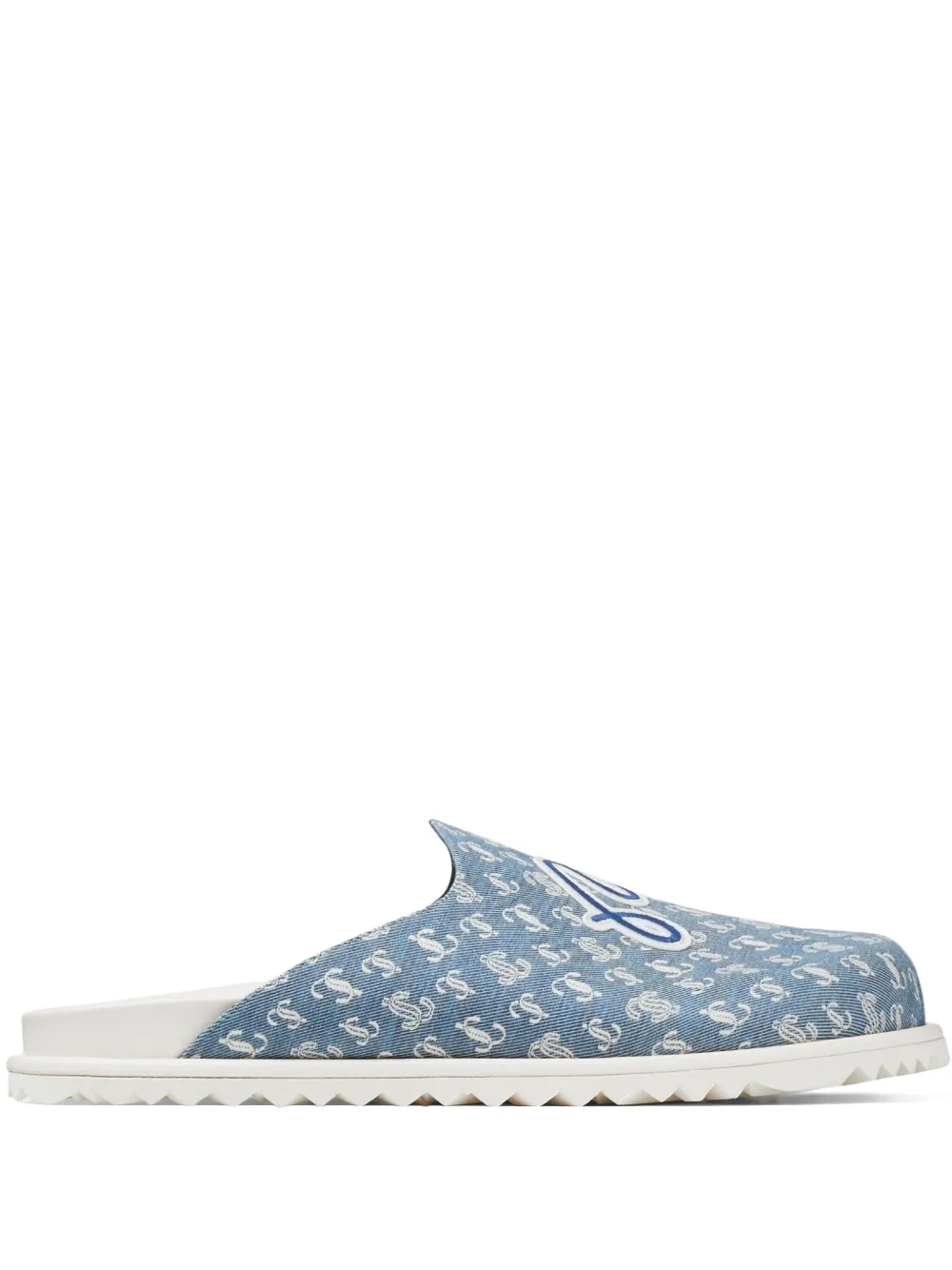 Jimmy Choo monogram logo-detail slippers Blue
