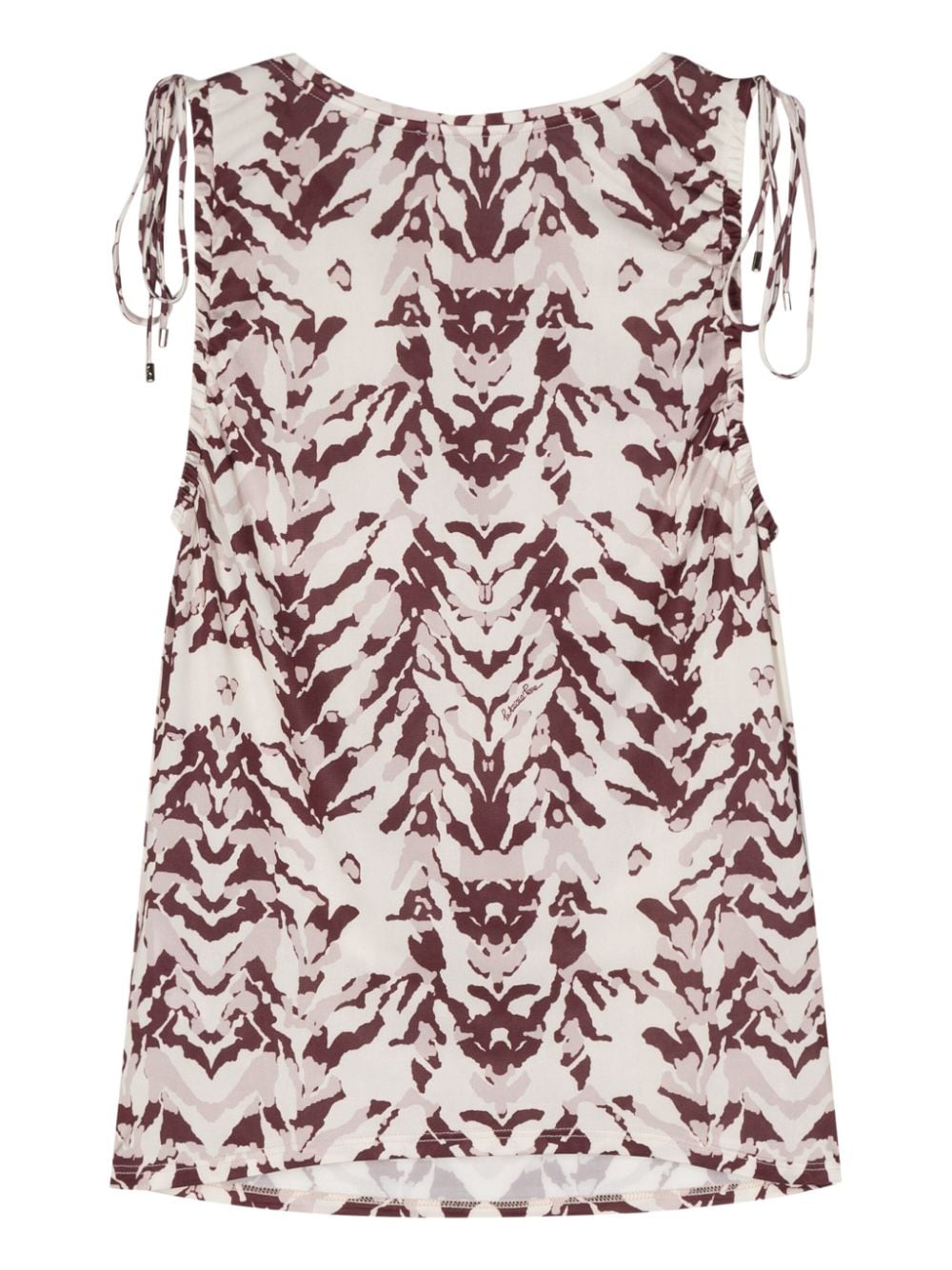 Shop Patrizia Pepe Abstract-print Sleeveless Top In Neutrals