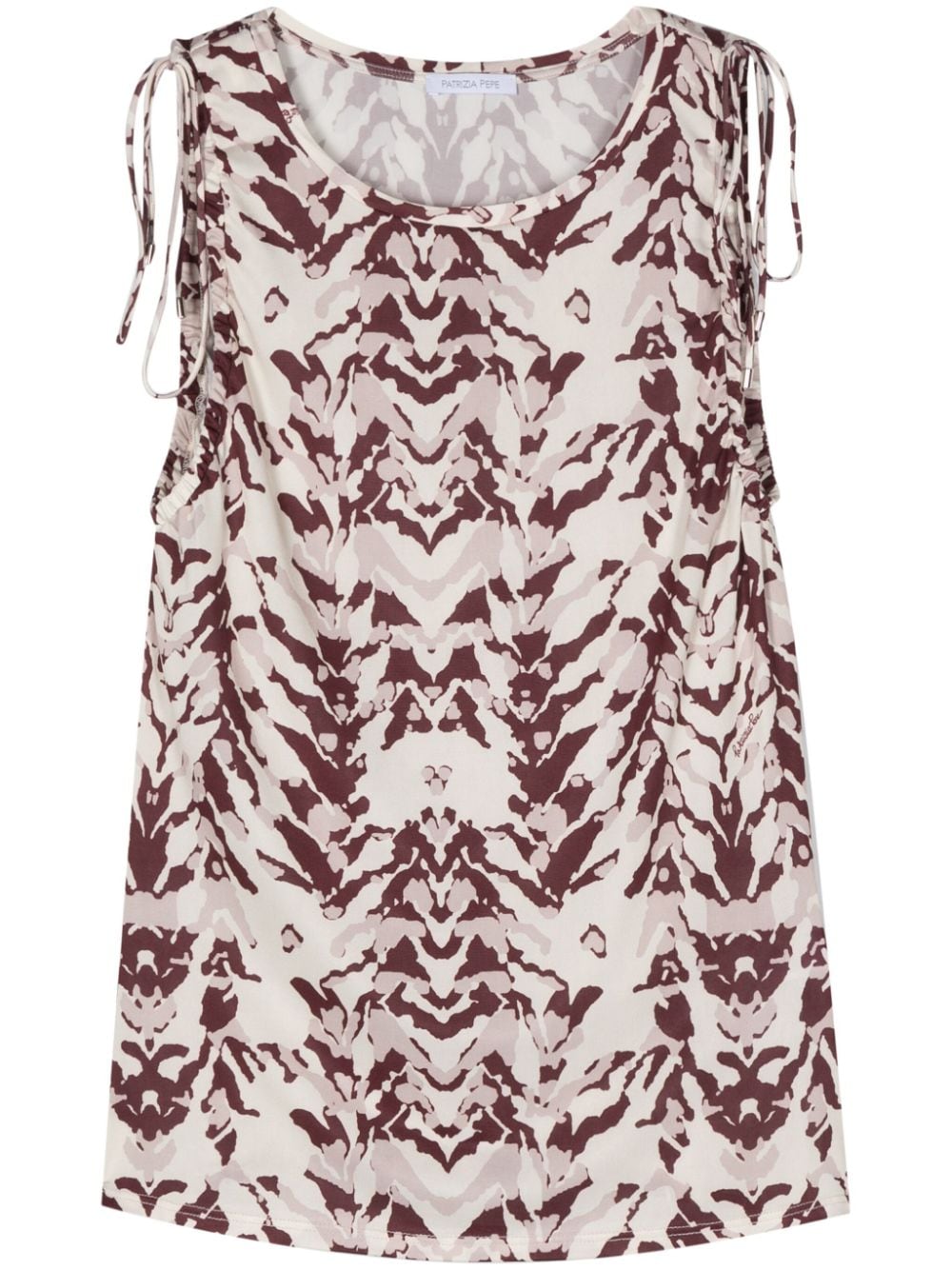 Patrizia Pepe abstract-print sleeveless top - Toni neutri