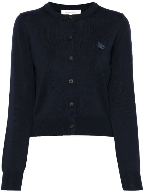 Maison Kitsuné logo-appliqué wool cardigan