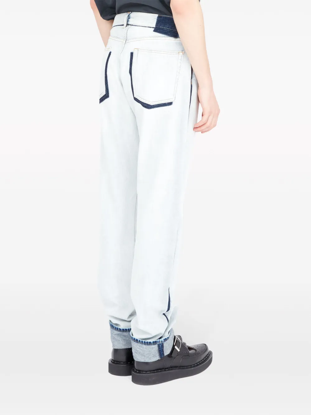Maison Margiela Japanese Denim Turn-up Jeans In White