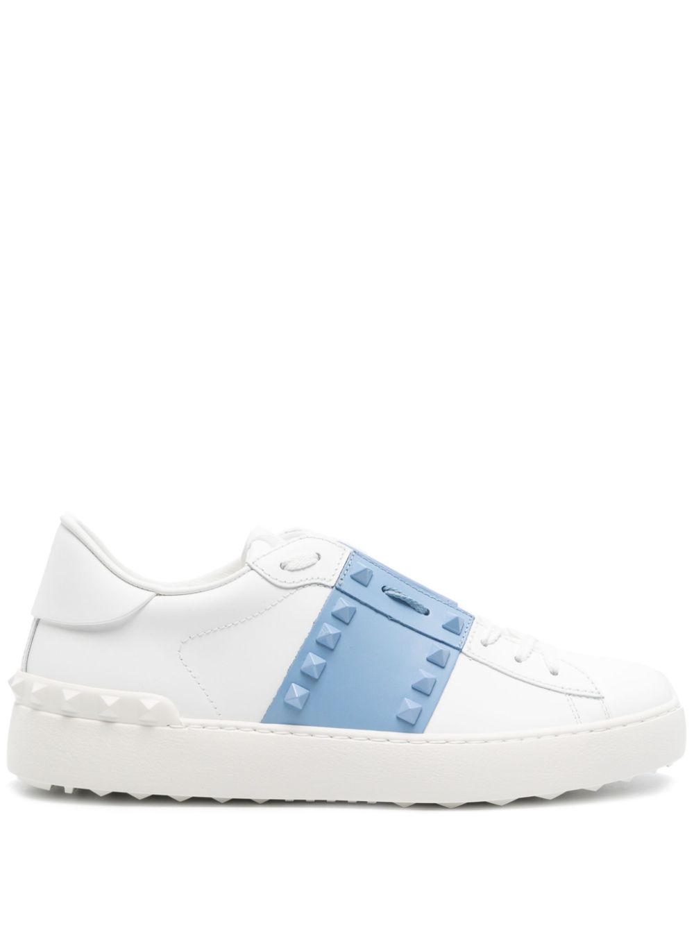 Valentino Garavani Rockstud Untitled Leather Sneakers In White