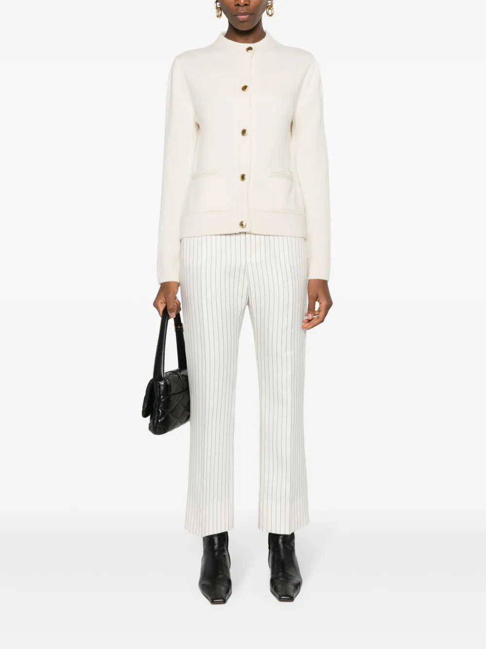 TOM FORD Gestreepte straight broek Wit