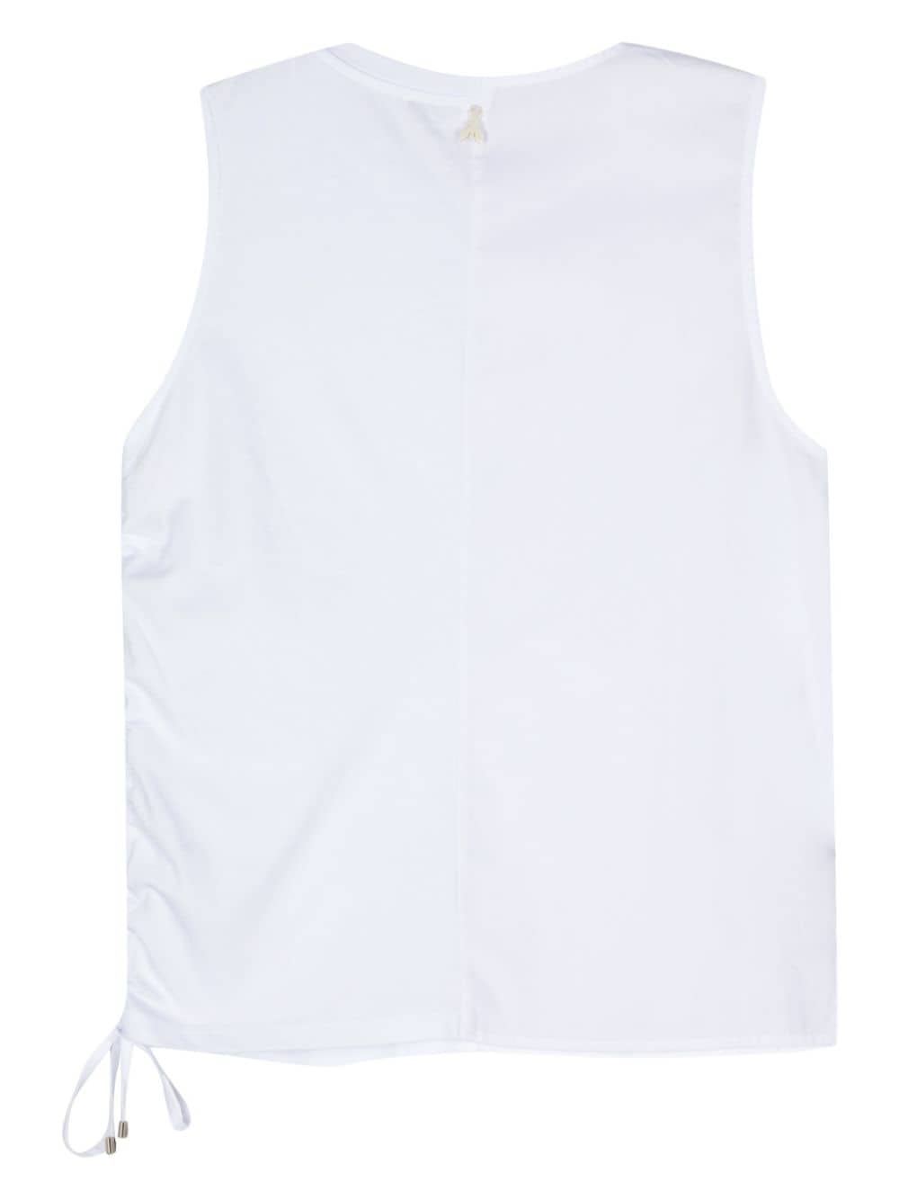 Shop Patrizia Pepe Ruched Sleeveless Top In White