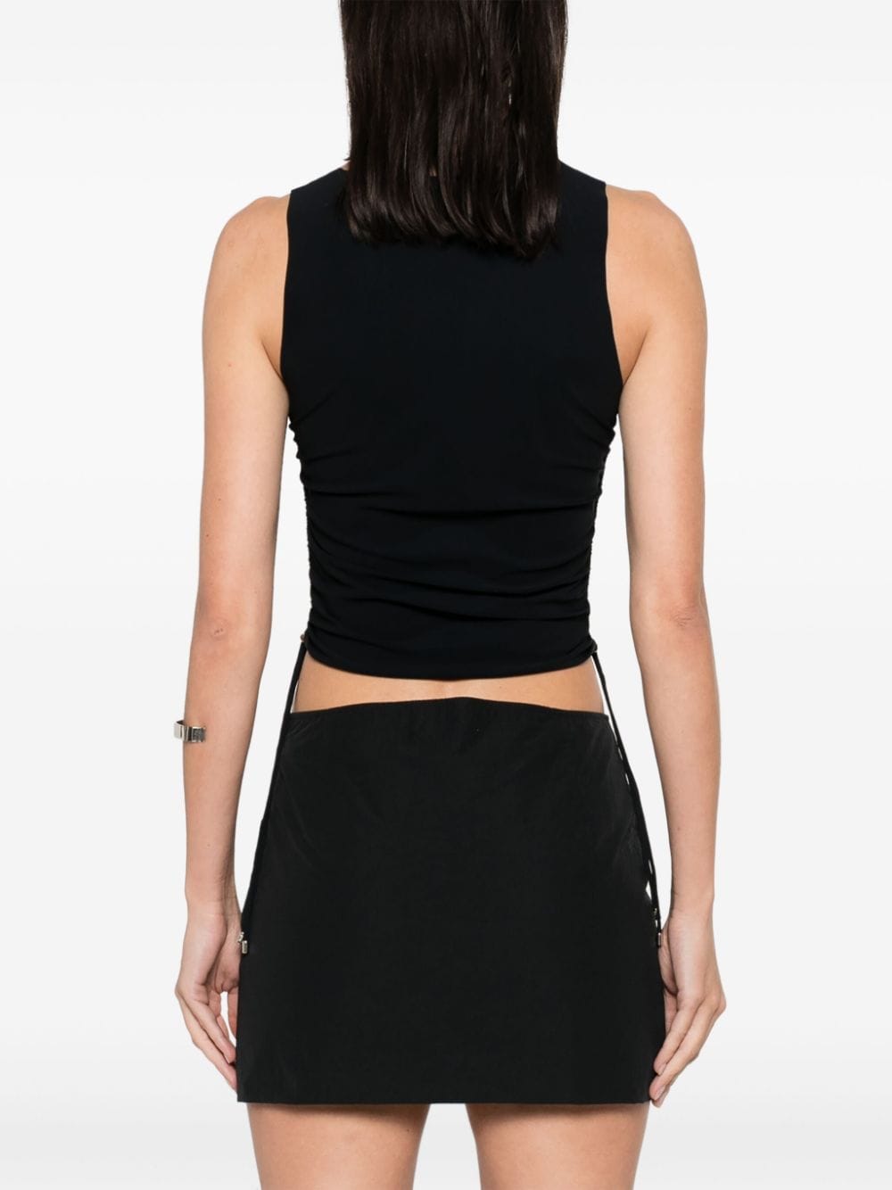 Shop Patrizia Pepe Drawstring-fastening Tank Top In Black