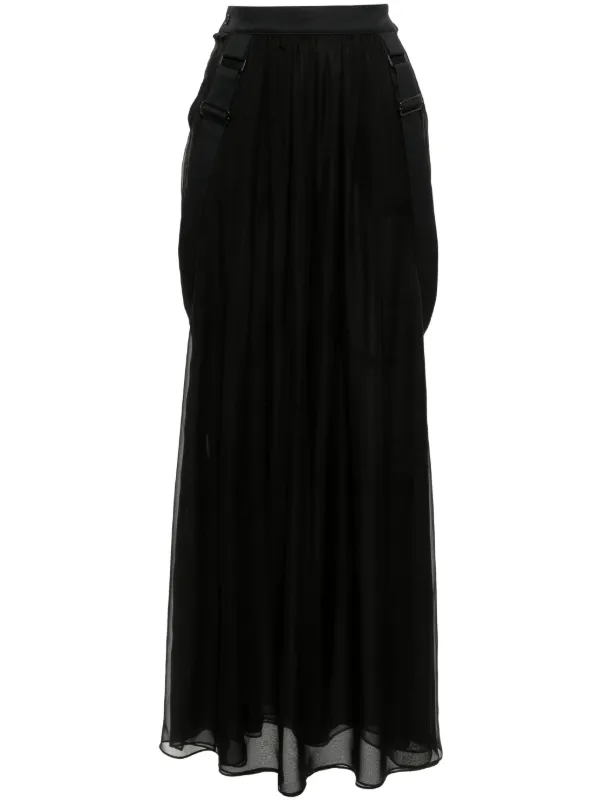 Max Mara Jedy Chiffon Maxi Skirt Black FARFETCH NZ