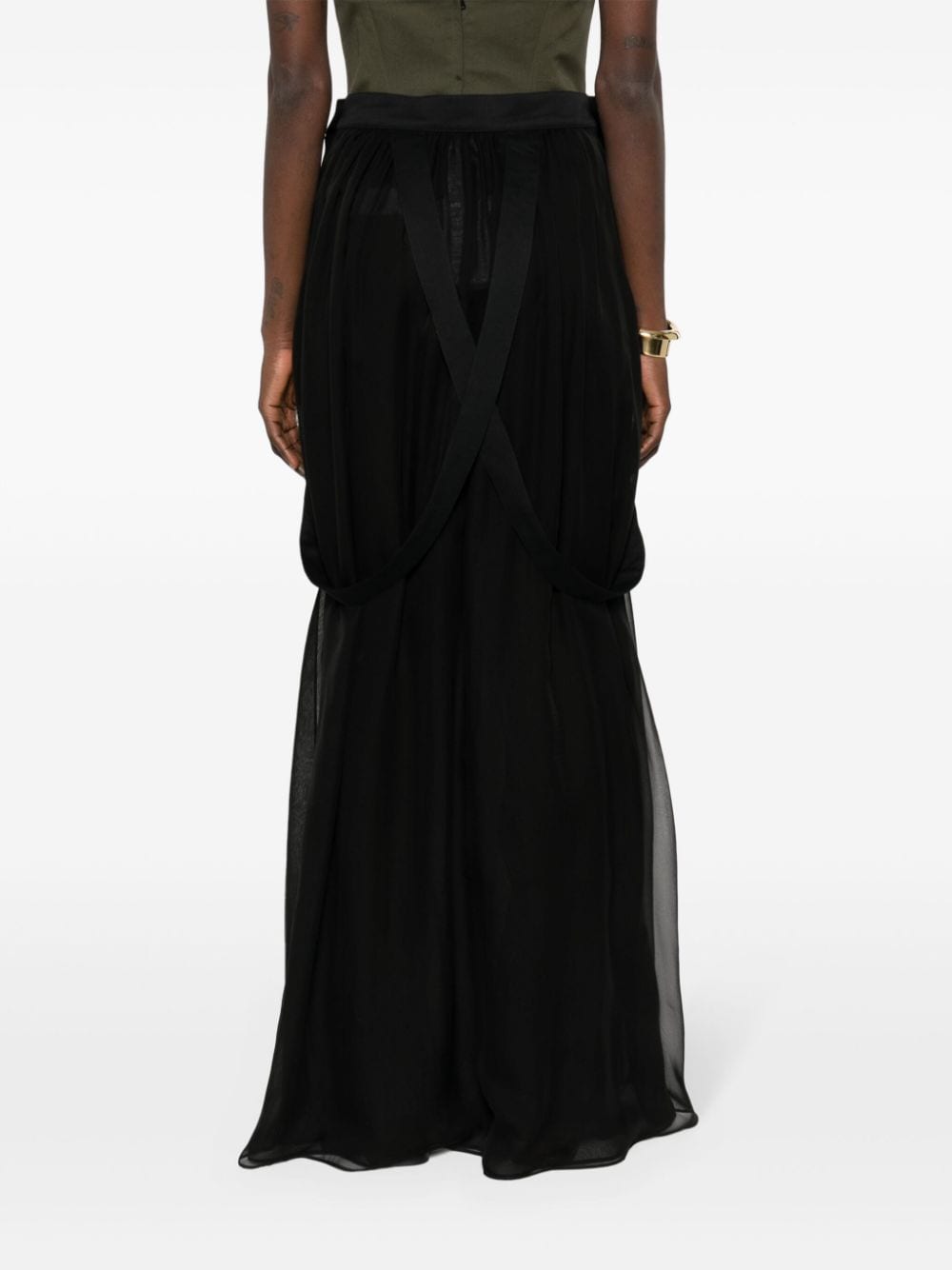 Shop Max Mara Jedy Chiffon Maxi Skirt In Black