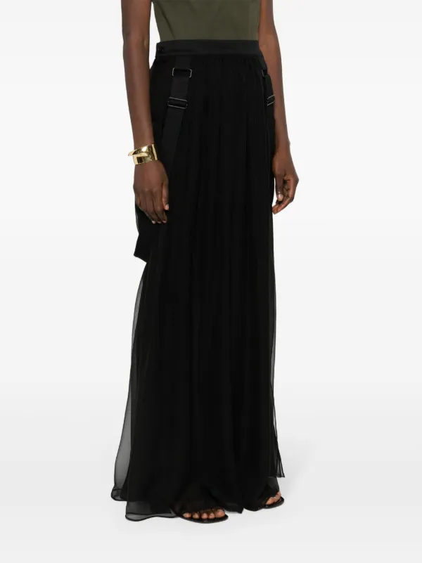 Max Mara Jedy Chiffon Maxi Skirt | Black | FARFETCH