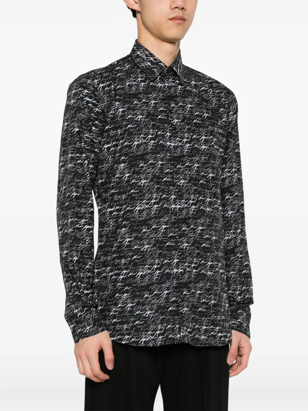Karl Lagerfeld Overhemd met logoprint Zwart