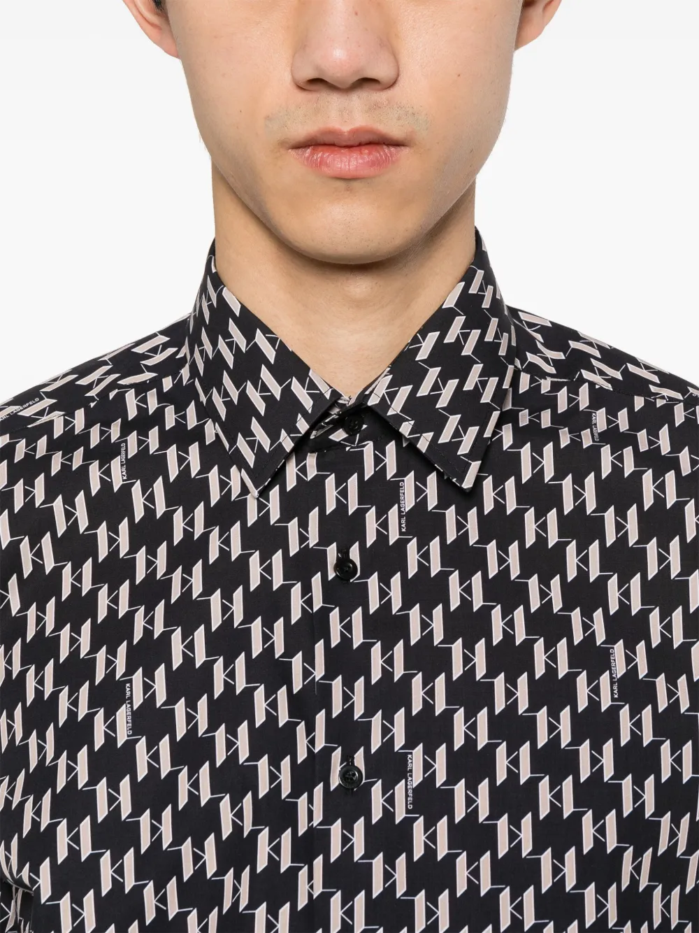 Karl Lagerfeld Overhemd met logoprint Zwart