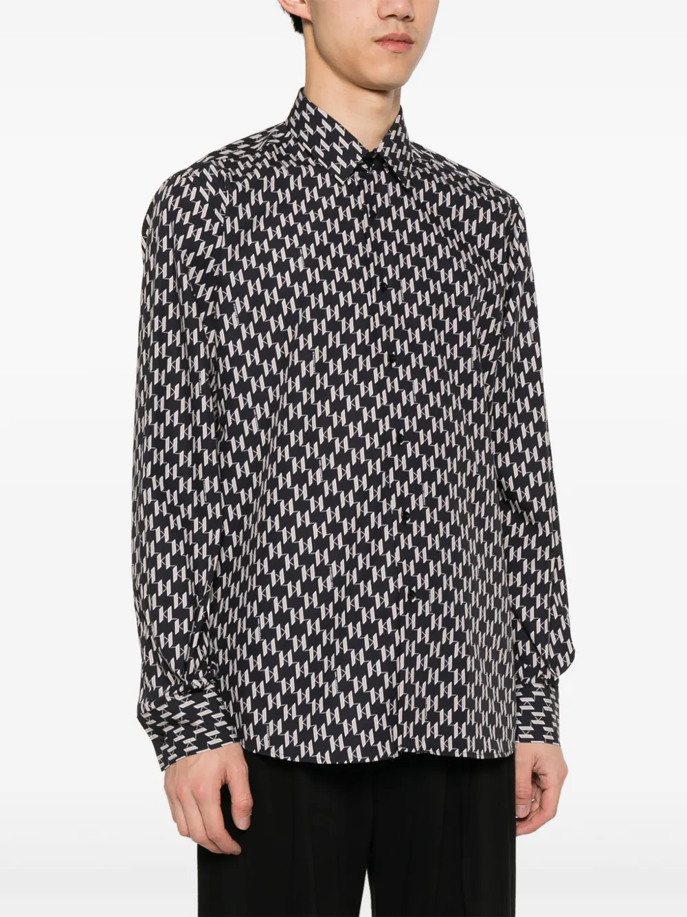 Karl Lagerfeld Overhemd met logoprint Zwart