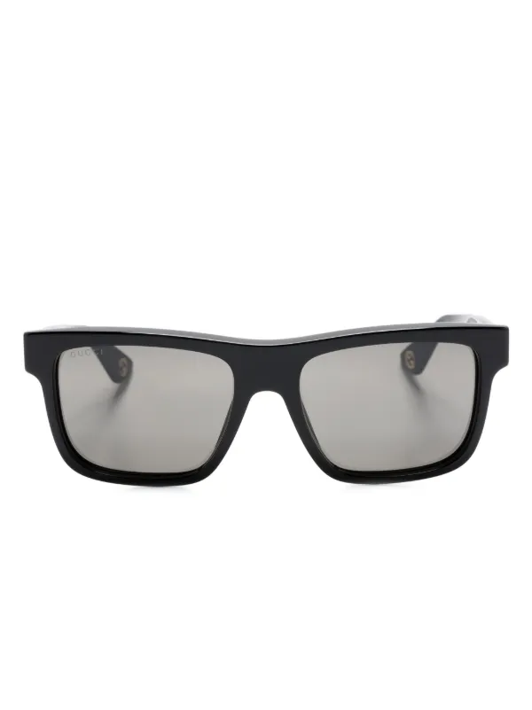 Gucci Eyewear スクエアフレーム サングラス | ブラック | FARFETCH JP