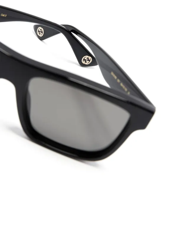 Gucci Eyewear スクエアフレーム サングラス | ブラック | FARFETCH JP