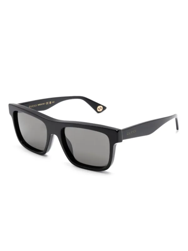 Gucci Eyewear スクエアフレーム サングラス | ブラック | FARFETCH JP