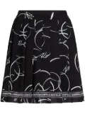 Karl Lagerfeld circle-print pleated miniskirt - Black