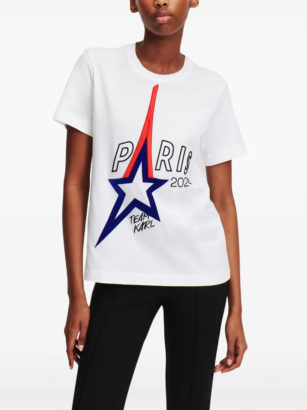 Karl Lagerfeld Paris T-shirt van biologisch katoen Wit