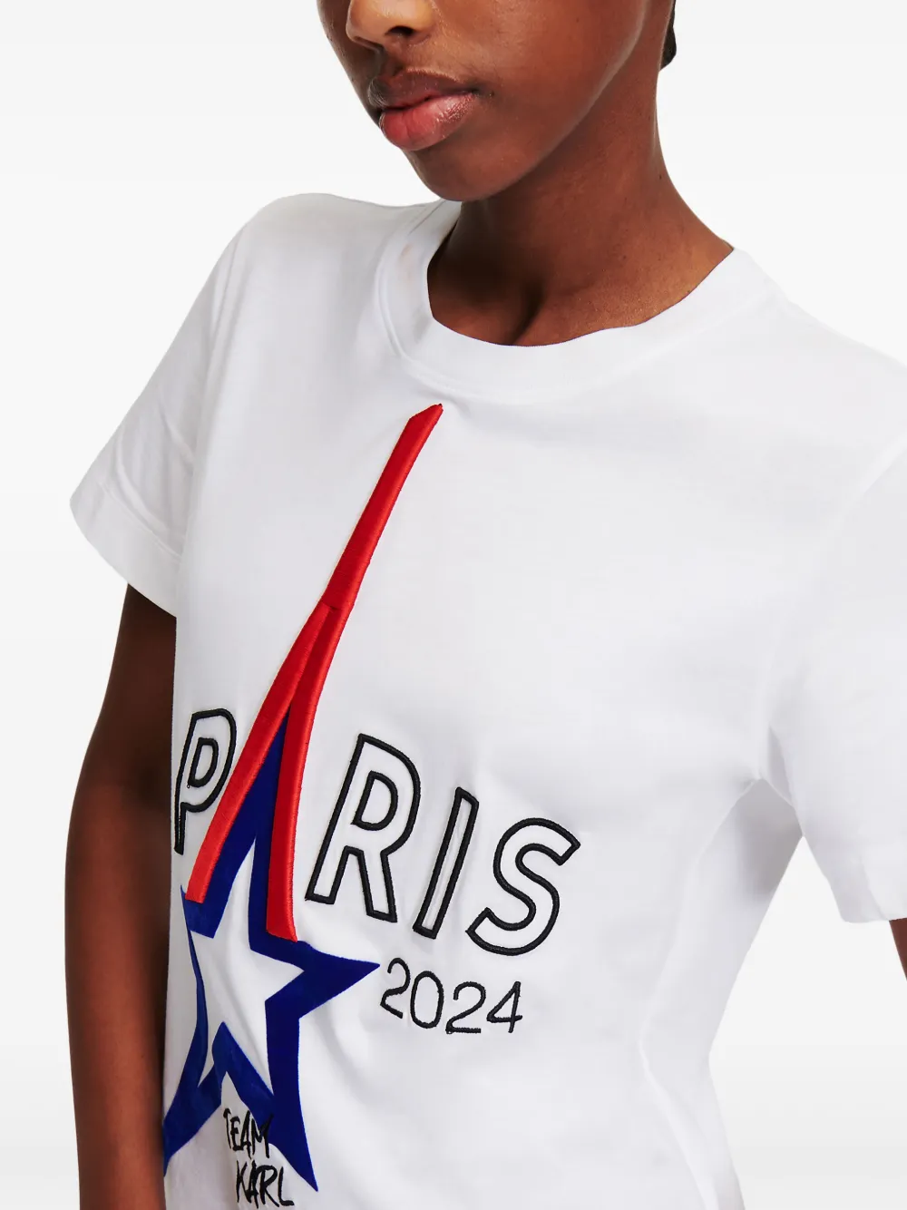 Karl Lagerfeld Paris T-shirt van biologisch katoen Wit