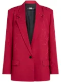 Karl Lagerfeld patterned-jacquard satin blazer - Red
