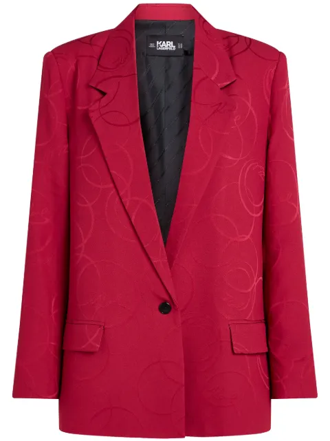 Karl Lagerfeld patterned-jacquard satin blazer